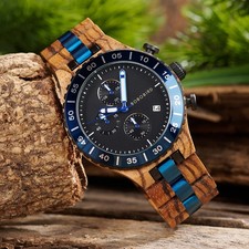 Holzuhr Männeruhr Holz Armbanduhr Herrenuhr Chronograph Weihnachtsgeschenk
