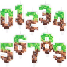 Zahlenkerzen PIXEL Kerzen Deko Kindergeburtstag Party Kuchenkerze Tortendeko
