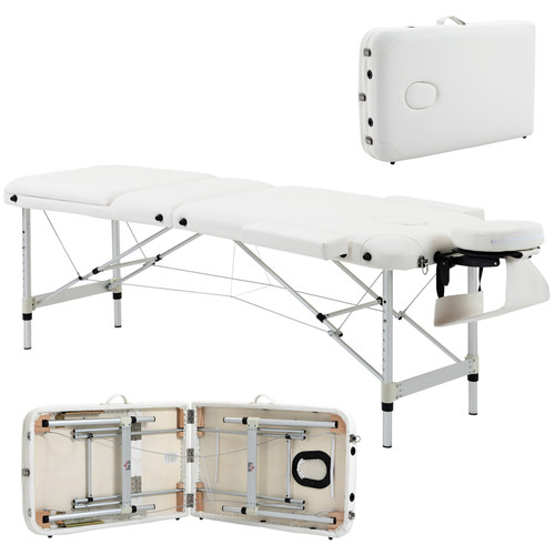 Massageliege weiß pvc leder - weiß,