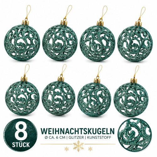 Weihnachtskugeln blau - 8x,