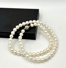Echte Perlenkette von ,,Langer“ mit 925 Silberverschluss /Magnet Verschluss