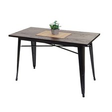 Bistrotisch HWC-H10a, Tisch, Ulme Gastronomie schwarz-braun 120x60cm