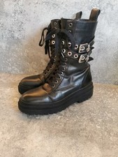 Zara Halhohe Stiefel Gr. 39 Schwarz Gotik Punk