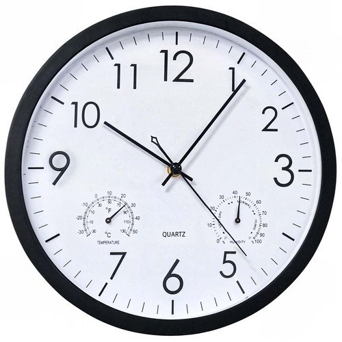 Quarz wanduhr 30cm schwarz mit - wanduhr,