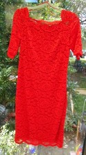 Esprit Kleid, Spitzenkleid rot
