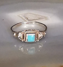 Ring Silber 925  Achat blau fein zart bezaubernd 15mm vintage Kinder ? Ring