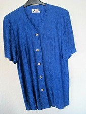 Damenkostüm blau Gr.42 44  2Teiler Sommerkostüm Kostüm crinkleoptik