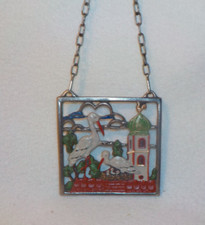 ++  Kühn - Zinn - Wand - Aufhänger / Wandbild - Storch / Störche  Zinnbild ++