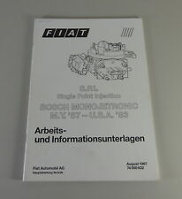 Schulungsunterlage Fiat Einspritzanlage S.P.I Bosch Monojetronic von 8/1987