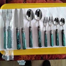 Besteck Grün, Perlmutt-Effekt 10Teile Edelstahl 18/10