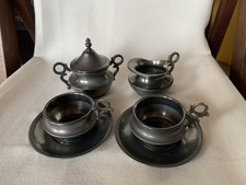 Konvolut Kaffeegeschirr 95%Zinn/Tischfeuerzeug/Flaschenausgießer/Öllampe 92%Zinn