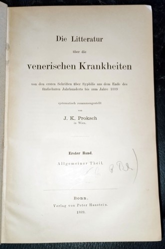 1899 proksch die - die, litteratur