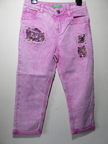 Mädchen denim jeans used look - denim,