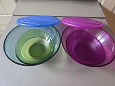 TUPPER 2x kleine Eleganzia Schüsseln lila, blaugrün 15,8 cm gebraucht