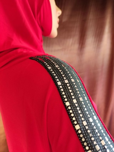Abaya hijab mit kapuze rot - hijab, kapuze,rot