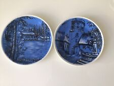 Antik 2Wandteller   Seltmann  Weiden   Weiß Blau  Motive  See Stadttor