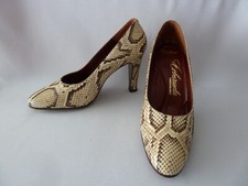 Vintage Lucalsax Größe 5,5 natur beige Schlangenleder formelle Schuhe EUSize 38