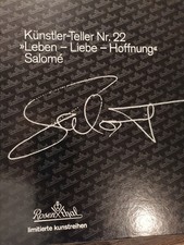 Rosenthal Salomé Künstlerteller " Leben Liebe Hoffnung " von 1986, limitiert Top
