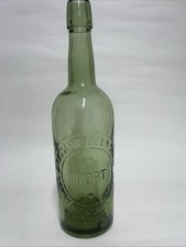 VINTAGE BRASSERIE DE LA SEVRE FRANZÖSISCHE GRÜNE GLASFLASCHE WASSERKARAFFE NIORT