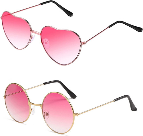 2pcs herz sonnenbrille rund - 2pcs,