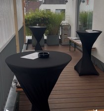 4 Hussen für Stehtische In Schwarz , 70 cm