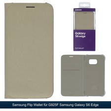 Original Samsung Galaxy S6 Edge Handy Cover Flip Wallet Case Klapphülle Gold