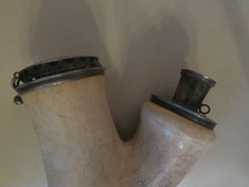 Alter Pfeifenkopf ,Kloben ,Pipe ,Meerschaum , Silberdeckel mit Tremulierstrich ,