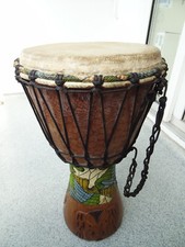 30 cm Profi Djembe Trommel Afrika Ziegenfell Holz  Vollhandgeschnitzt Qualität