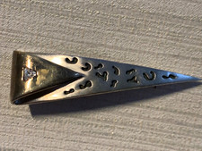 Brosche 925 Silber teils vergoldet Dreieckig spitz kleiner Stein 8,19g HS737