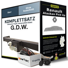 Für RENAULT Alaskan Pick Up Anhängerkupplung starr +eSatz 13pol uni 08.2017- NEU