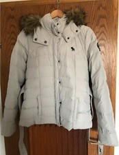 A&F Abercrombie & Fitch Damen DaunenWinterjacke, beige, Gr. L