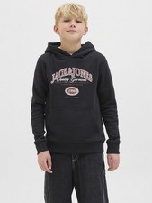JACK & JONES Junior Kapuzenpullover Hoodie schwarz JJAri Größe 128 bis 176