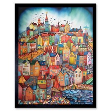 Abstraktes Fischerdorf