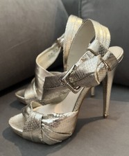 ZARA Leder VINTAGE Pumps 37 gold Sandaletten Sandalen Hochzeit Brautschuhe