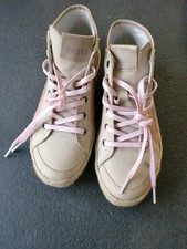 Spanischer Leder-Sneaker beige / rosa in 38, Marke Cetti, ungetragen