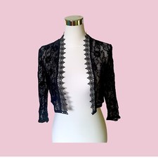 Schwarzer Spitzen Bolero mit