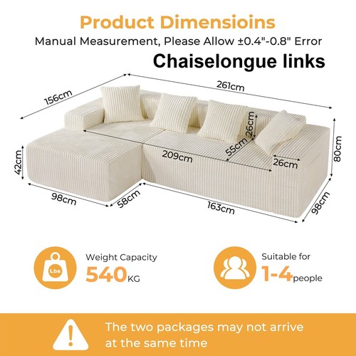 Ecksofa form modular - l-form, cord
