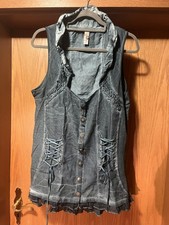 TREDY, Weste, petrol, Gr. 42, Spitze, Rüschen, Verzierungen