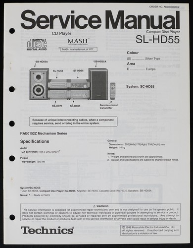 Original technics hd55 - technics, sl-hd55
