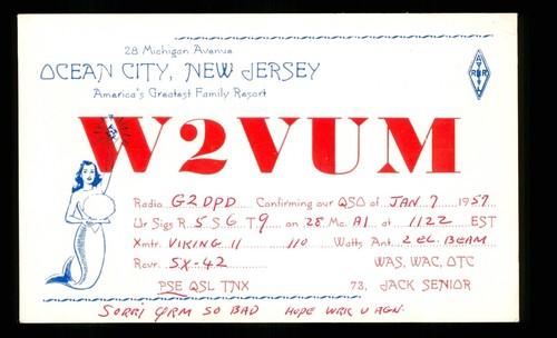 Qsl karte radio usa - usa, w2vum
