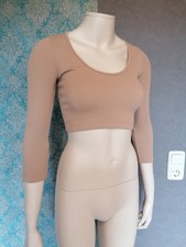 ZARA Crop Top Basic Oberteil Boho XS S 34 36 Hautfarben Skin Beige Khaki Shirt
