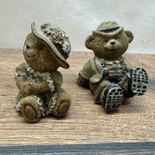 2 Deko Bären Resin sitzend