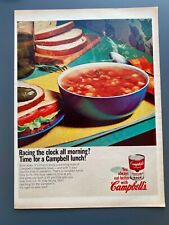 Campbell´s Vegetable Soup Suppe Dose 1966 XL 34x26cm Werbung Vintage Ad Reklame