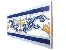 Fliesenbordüren 20x10cm Bordüren Fliesen Badbordüren Listelo Caudiel blau bunt
