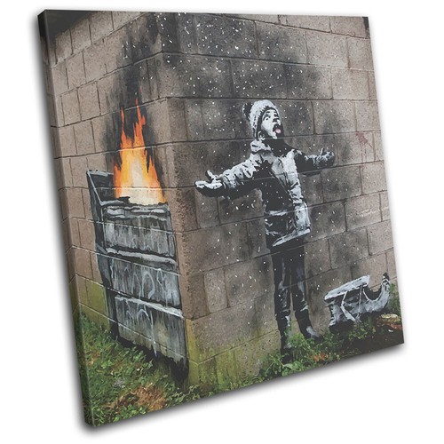 Snow urban graffiti - graffiti, banksy