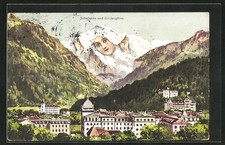 Interlaken, Stadt mit Jungfrau, Berggesicht, Berggesichter, Ansichtskarte 1914 