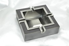 Marlboro Design Aschenbecher Edelstahl Holzoptik eckig - Neu