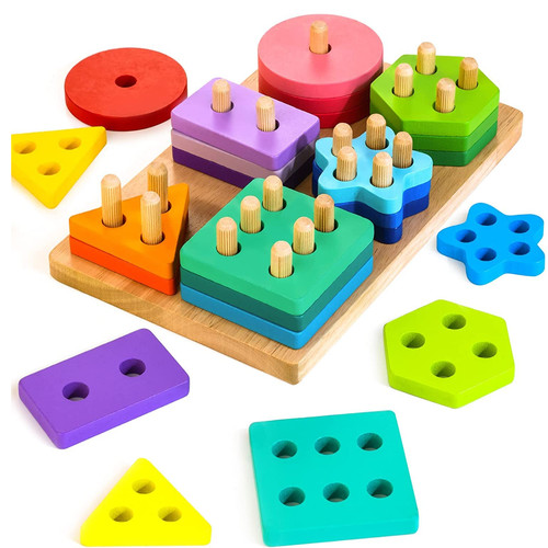 Montessori holzspielzeug 24tlg - holzspielzeug,