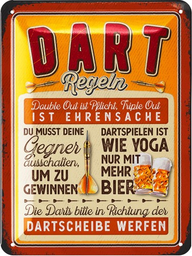 Retro blechschild dart regeln - retro,