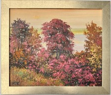 Original altes russisches Ölgemälde Landschaft “Herbst“, signiert, Kostroma.